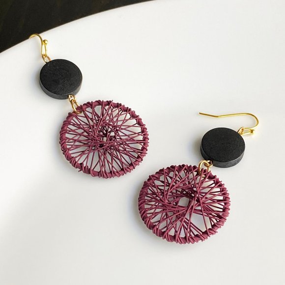 NEW "Vesuvius" Dreamcatcher Wooden Earrings - Picture 2 of 5